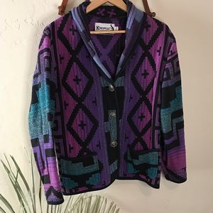 Vintage woven southwestern boho blazer jacket coat